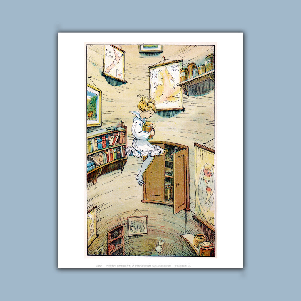 Alice in Wonderland Falling Down The Rabbit Hole Art Print
