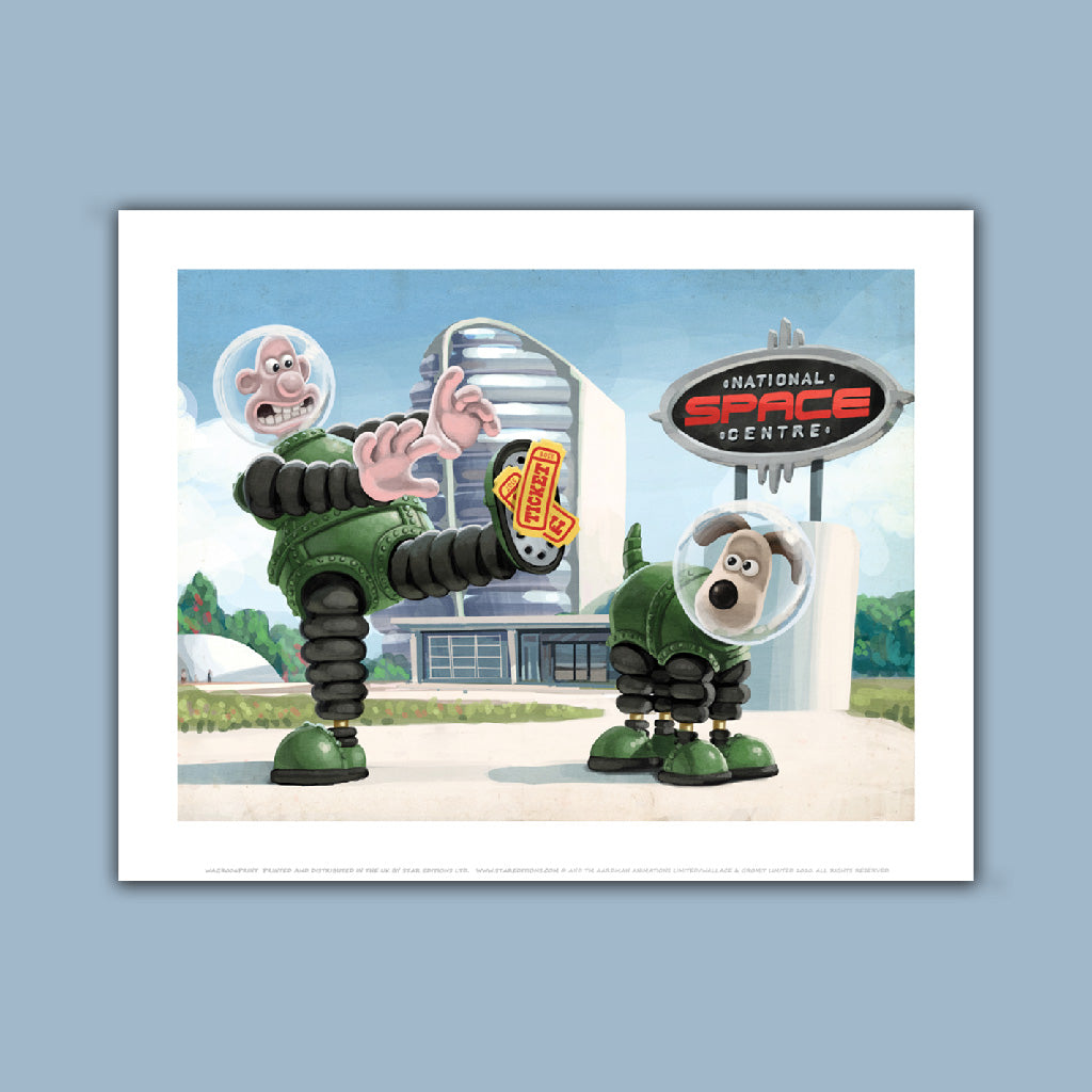 Wallace and Gromit Visit the National Space Centre Art Print
