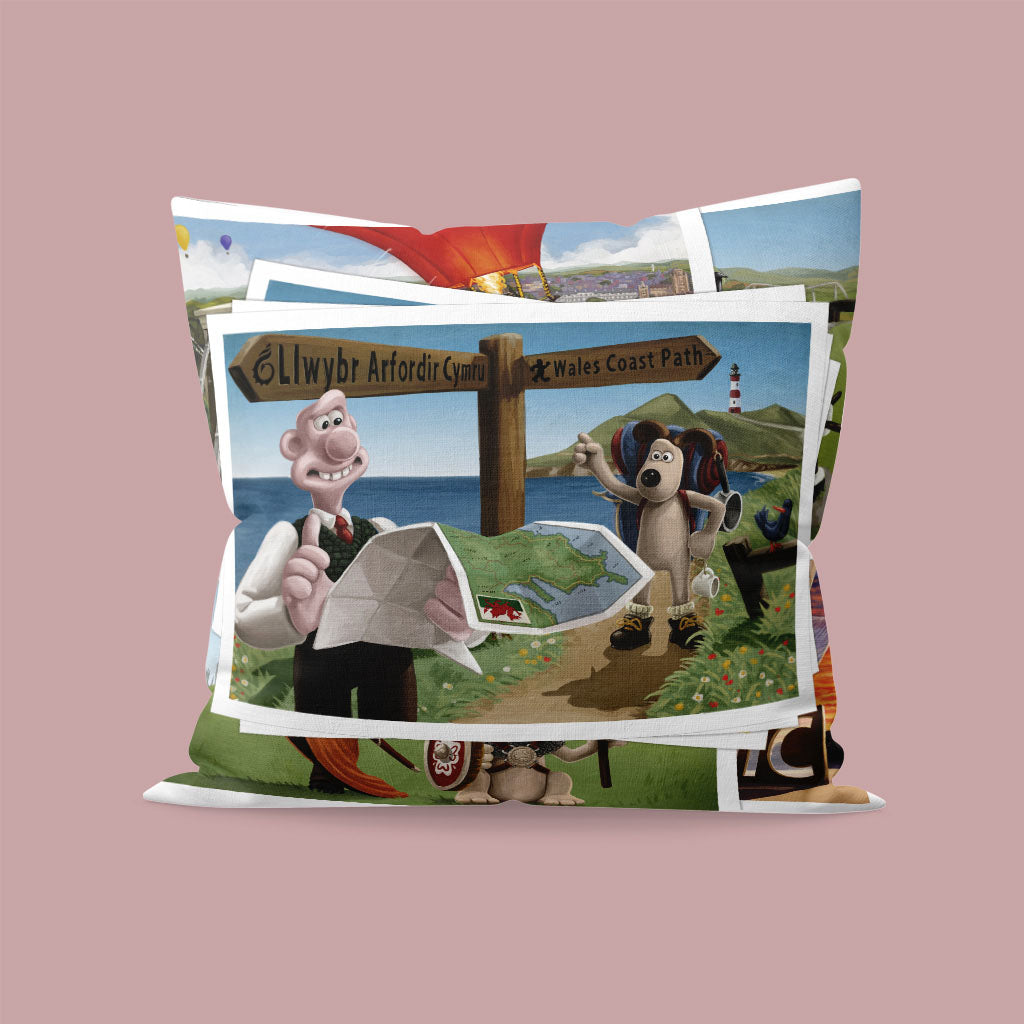 Wallace and Gromit Visit Wales Cushion