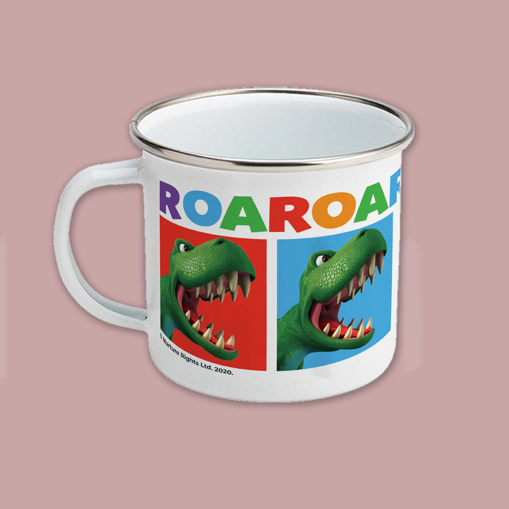Dinosaur Roar Squares Enamel Mug