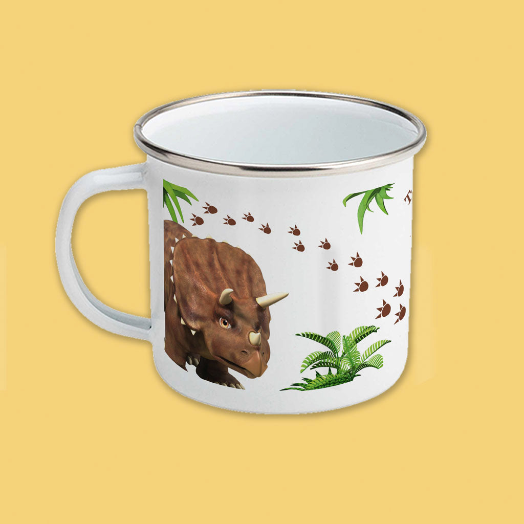 Dinosaur Stomp The Triceratops Enamel Mug