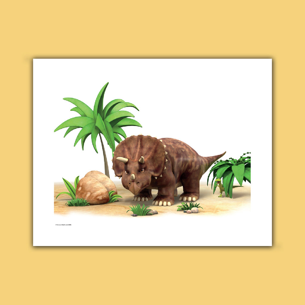 Dinosaur Stomp The Triceratops Art Print