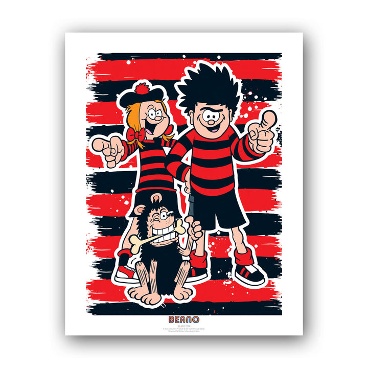 Dennis, Minnie & Gnasher Art Print