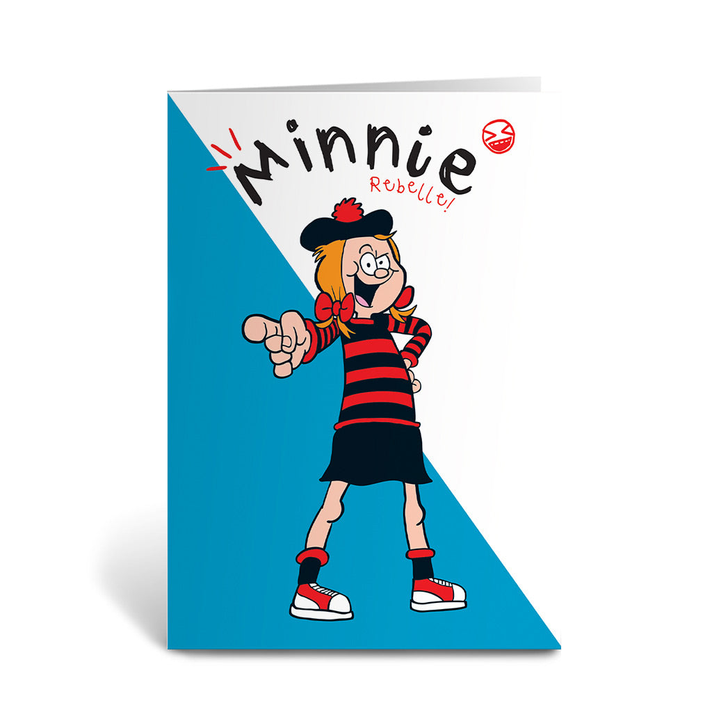 Minnie the Rebelle Blue & White Greeting Cards - Pack of 6