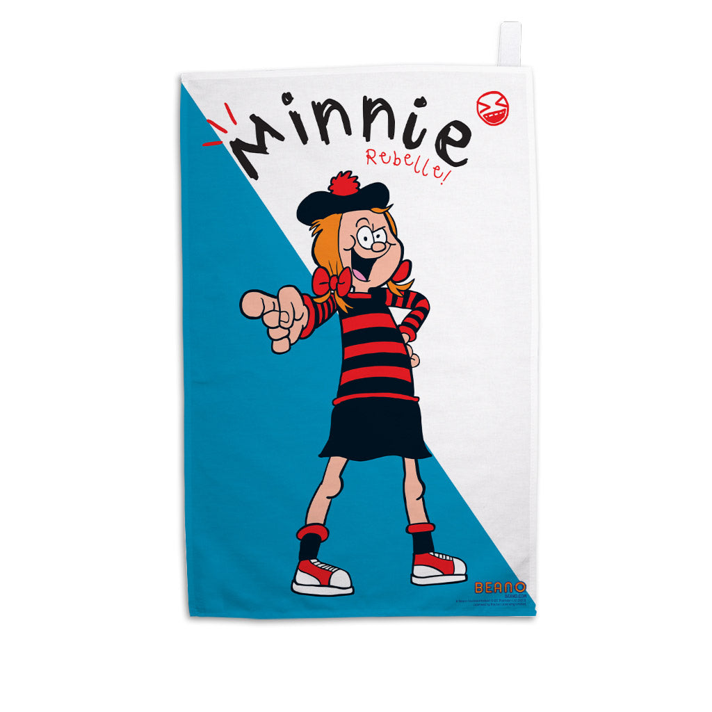 Minnie the Rebelle Blue & White Tea Towel