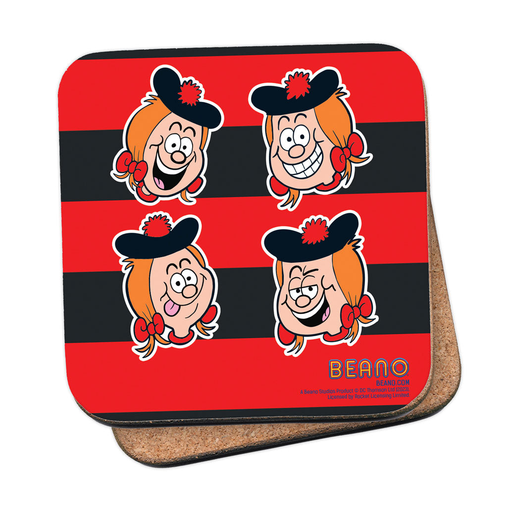 The Many Faces of Minnie Black & Red Coaster