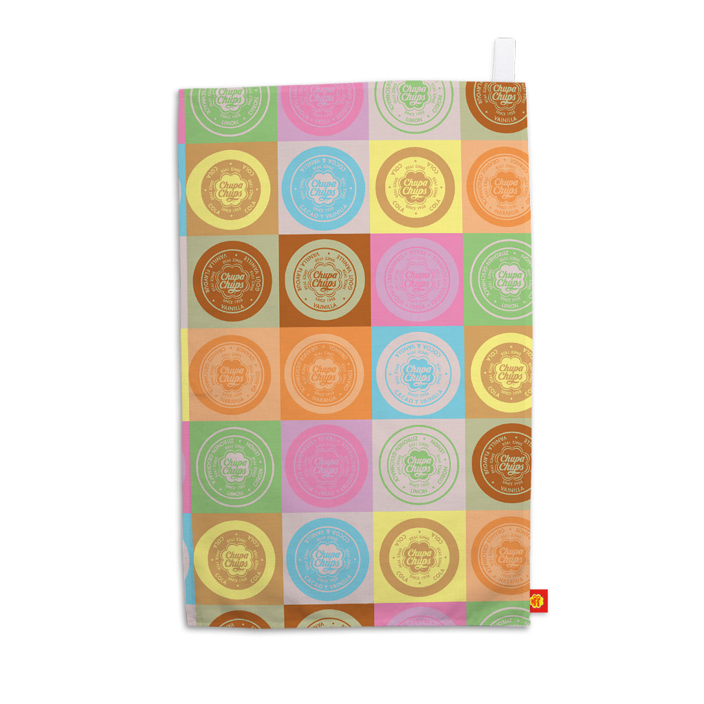 Chupa Chups Pastel Lolly Wrappers Tea Towel