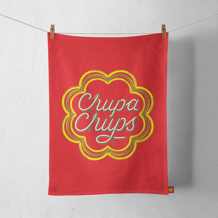 Chupa Chups Neon Sign Red Tea Towel