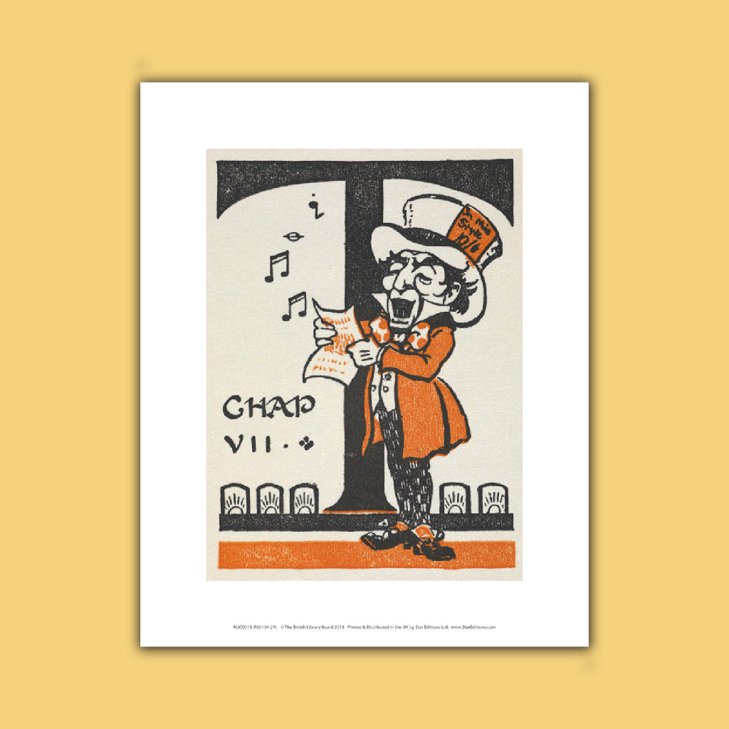 Alice in Wonderland  - Mad Hatter singing Art Print