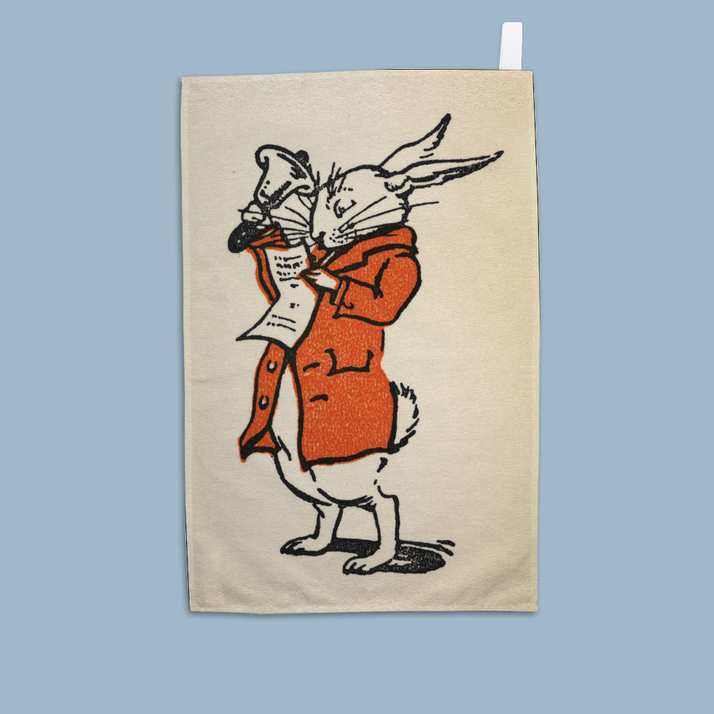 Alice in Wonderland - White rabbit  Tea Towel