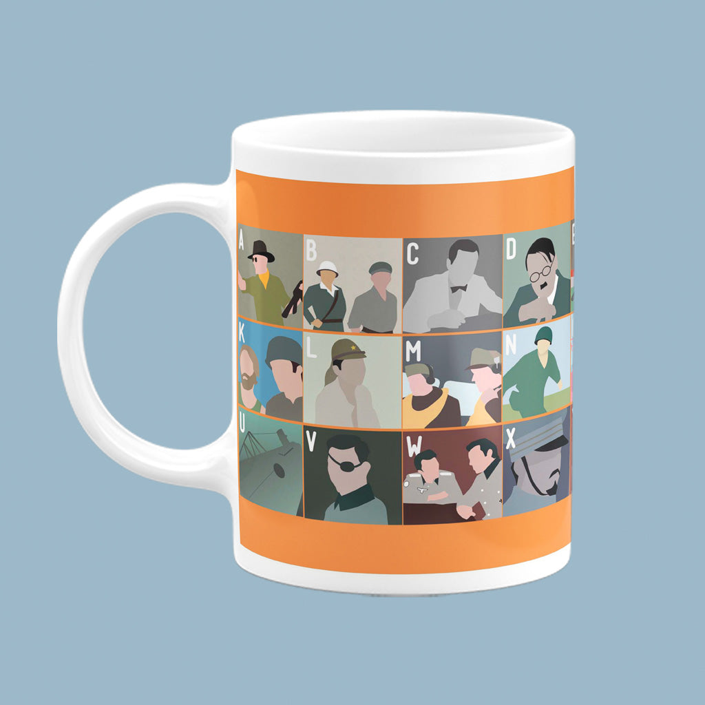 War Film Alphabet Mug