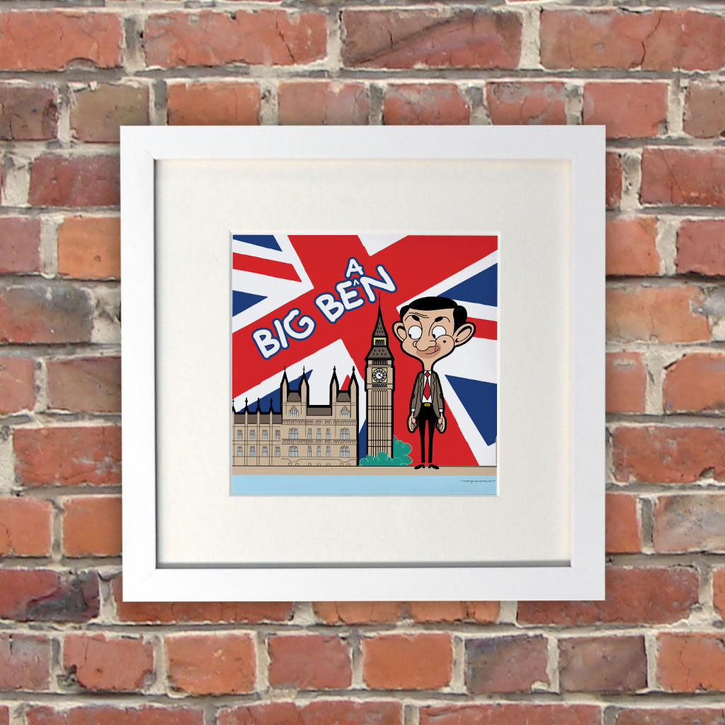 Big Bean White Framed Print (Lifestyle)