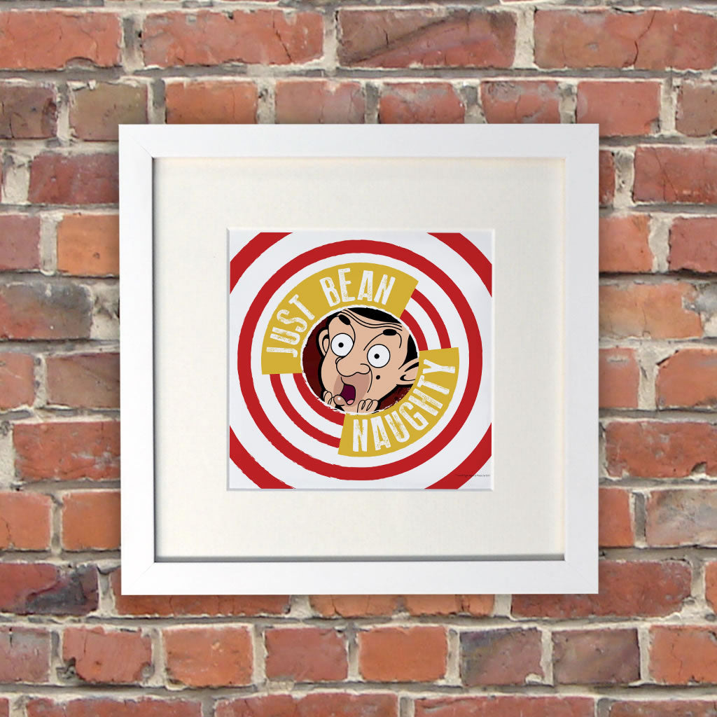 Just Bean Naughty White Framed Print (Lifestyle)