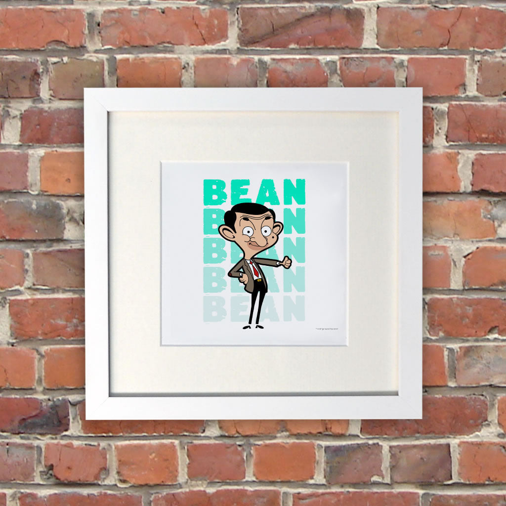 Bean Thumbs Up White Framed Print (Lifestyle)