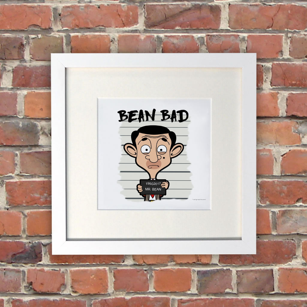 Bean Bad White Framed Print (Lifestyle)