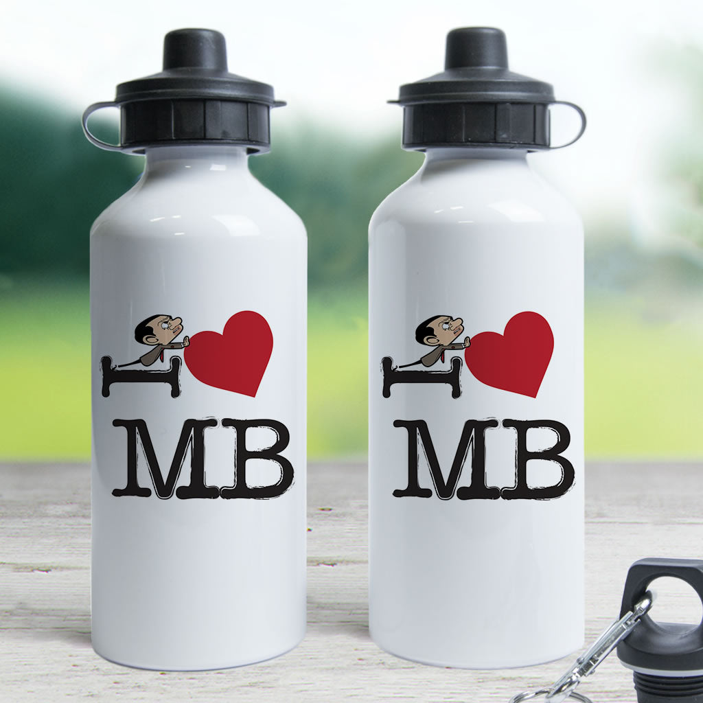 Black I Heart Mr Bean Water bottle (Lifestyle)