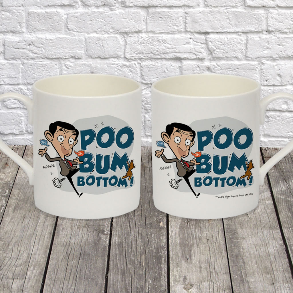 Poo Bum Bottom Bone China Mug (Lifestyle)