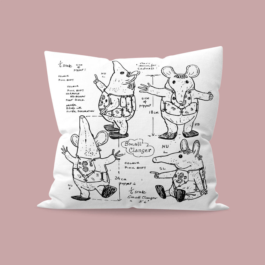 Clangers Sketch Art Small Clanger Cushion