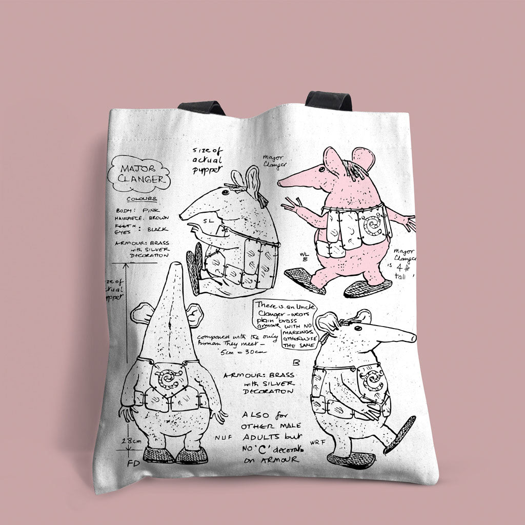 Clangers Sketch Art Major Clanger Edge-to-Edge Tote Bag