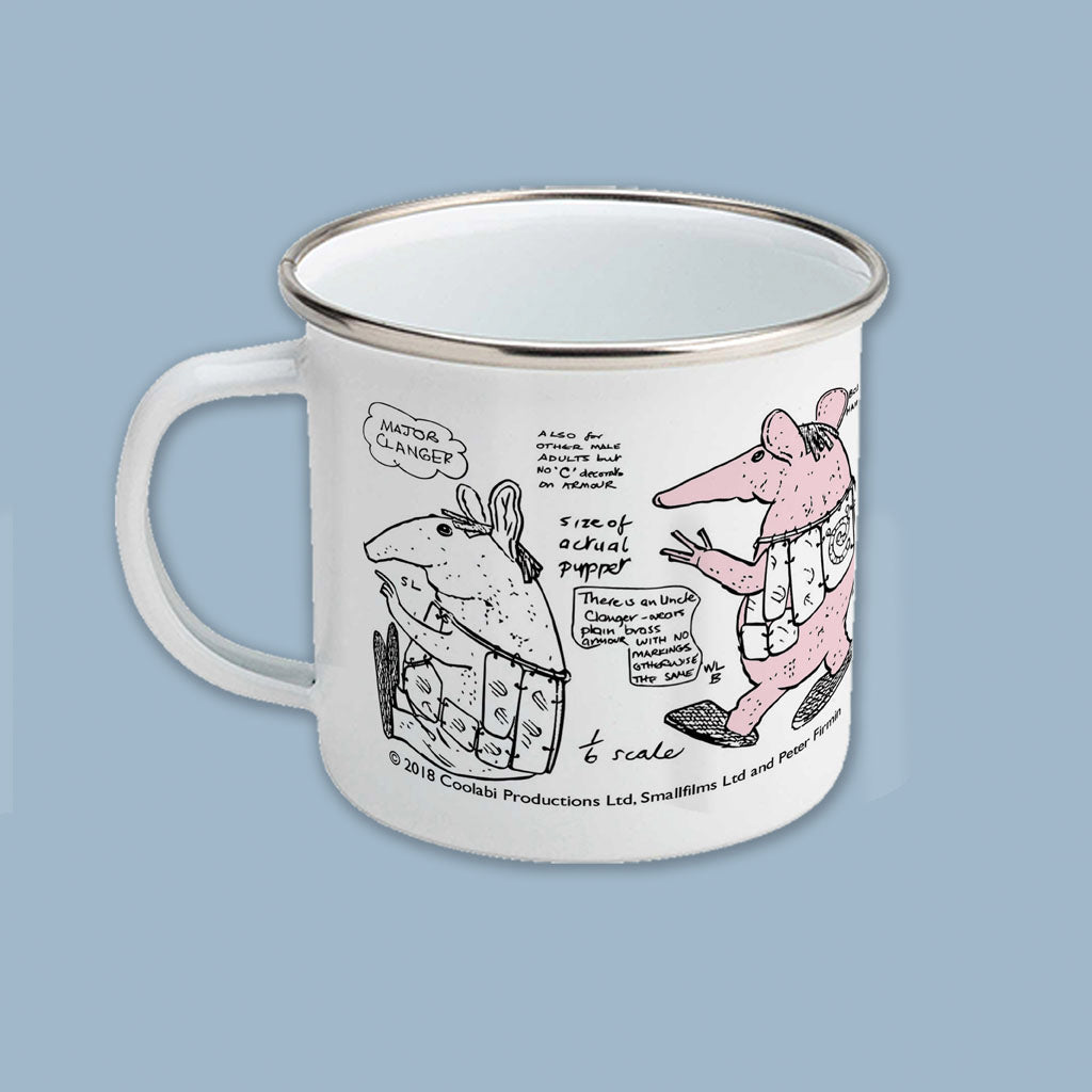 Clangers Sketch Art Major Clanger Enamel Mug