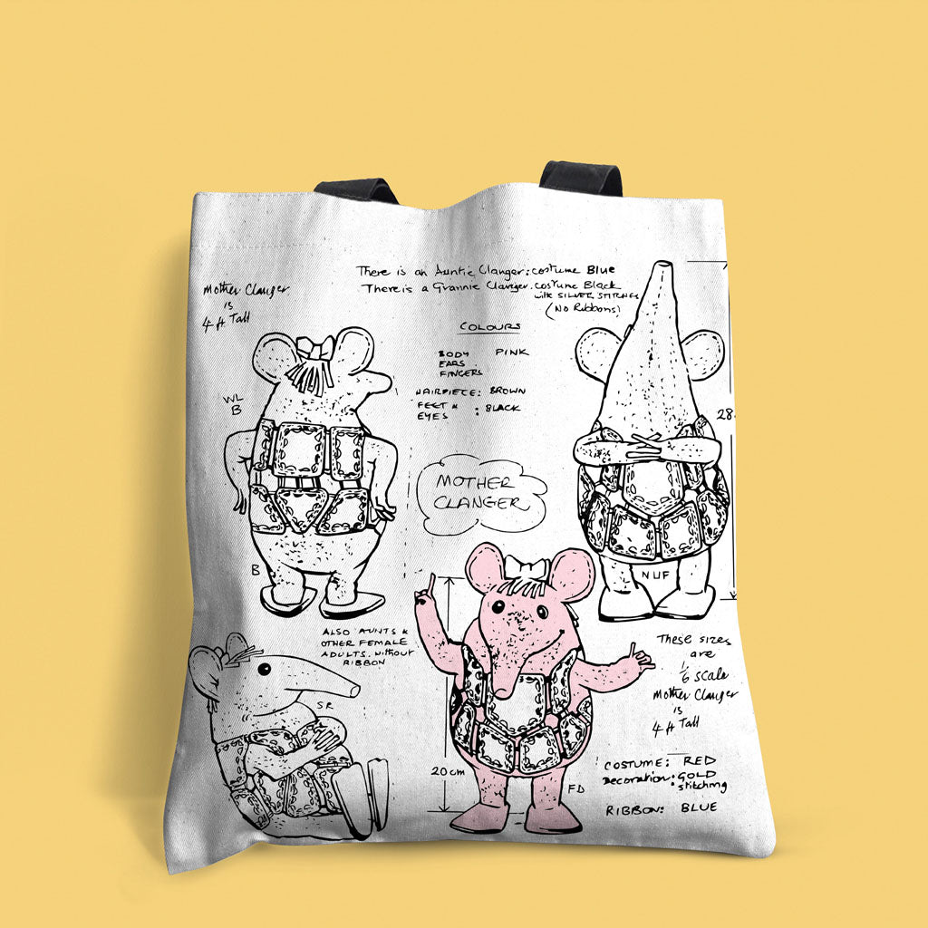 Clangers Sketch Art Mother Clanger Edge-to-Edge Tote Bag