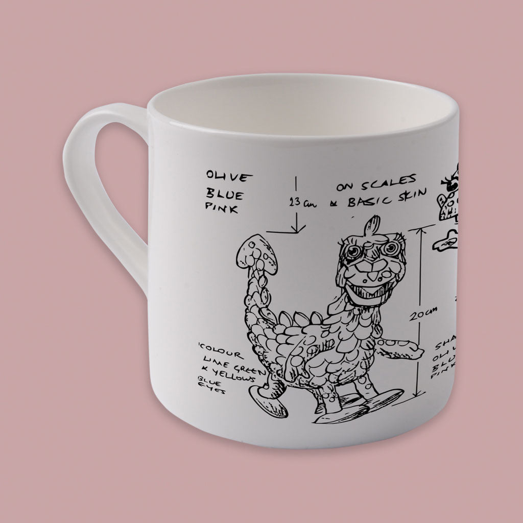 Clangers Sketch Art Soup Dragon Bone China Mug