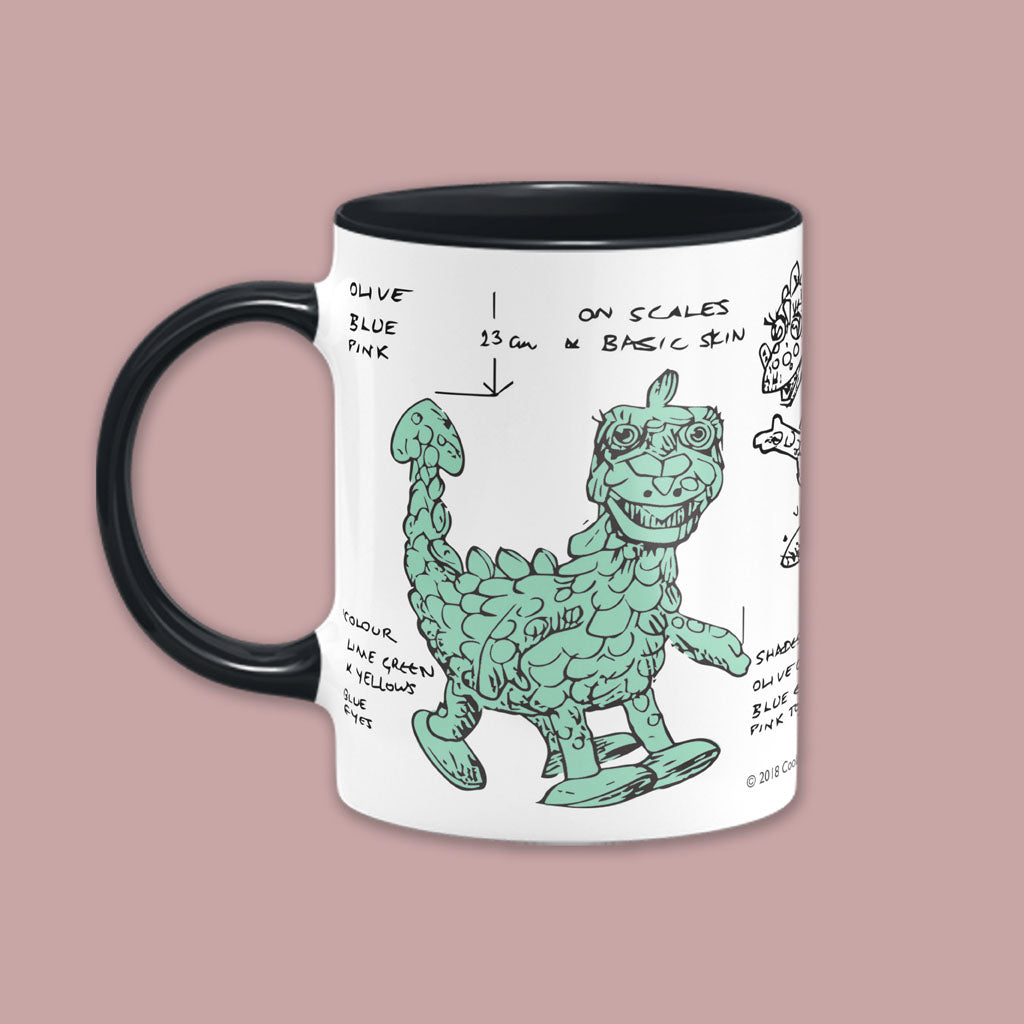 Clangers Sketch Art Soup Dragon Coloured Insert Mug