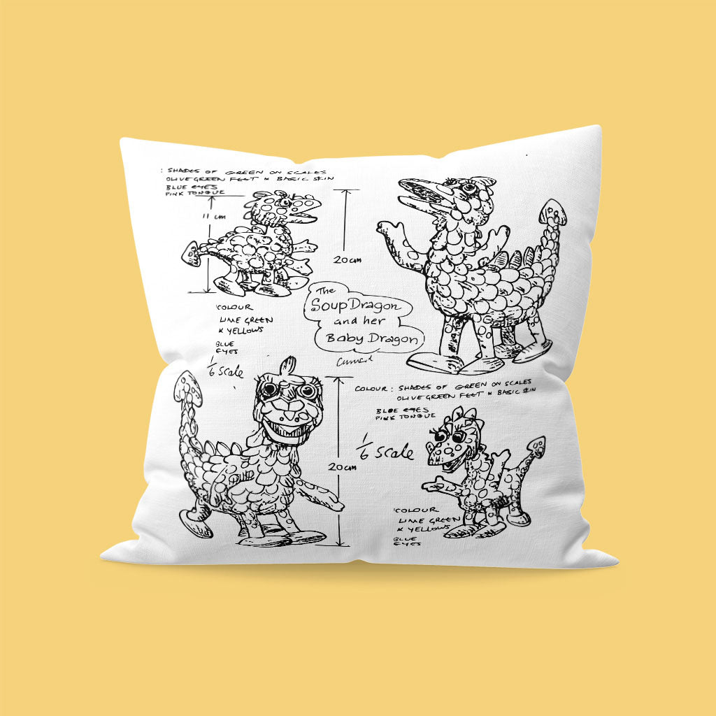 Clangers Sketch Art Soup Dragon Cushion