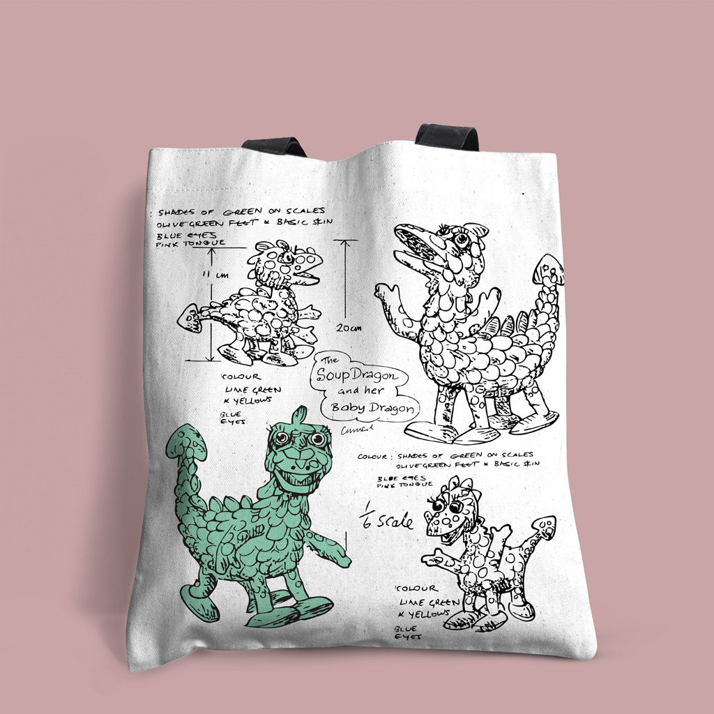 Clangers Sketch Art Soup Dragon Edge-to-Edge Tote Bag