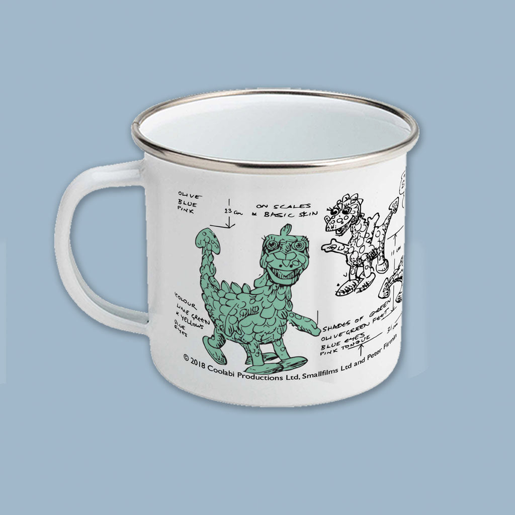 Clangers Sketch Art Soup Dragon Enamel Mug