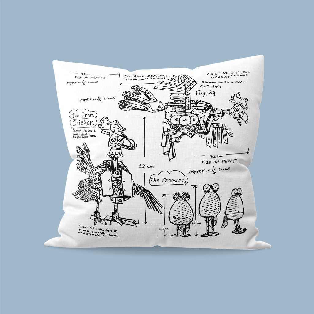 Clangers Sketch Art Iron Chicken Cushion