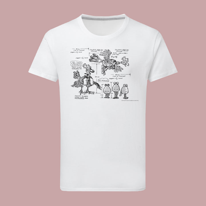 Clangers Sketch Art Iron Chicken T-Shirt