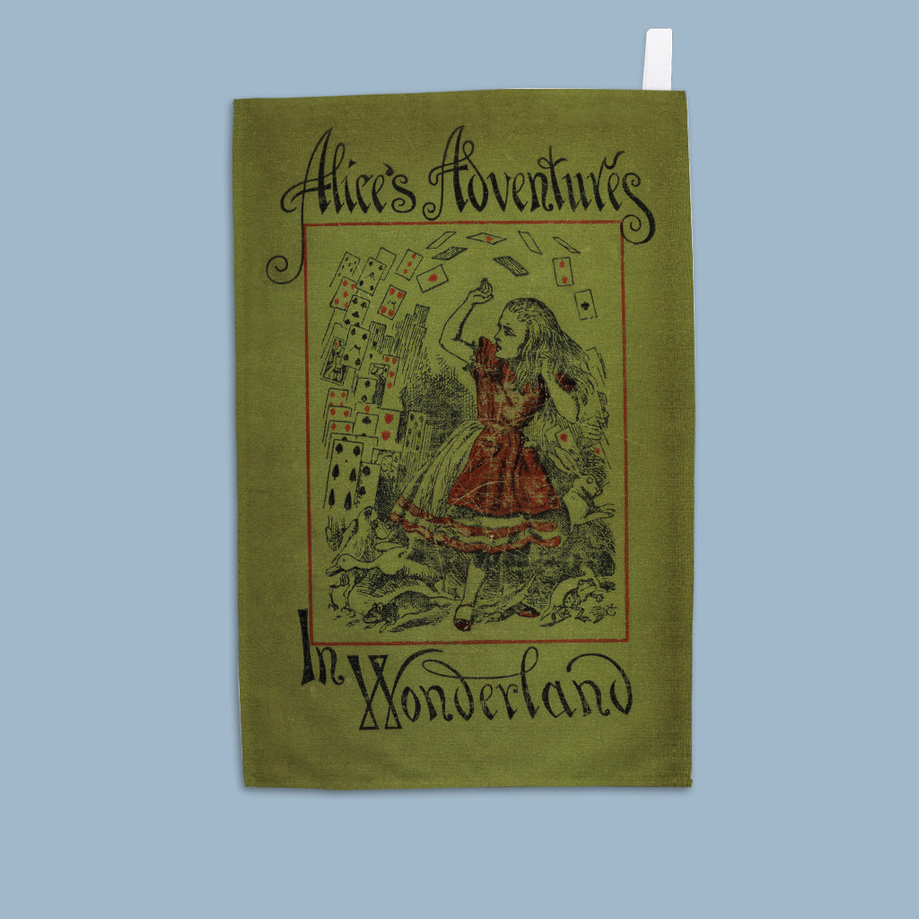 Alice's Adventures in Wonderland Book Cover Tea Towel