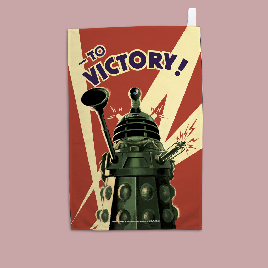 Dalek 'TO VICTORY!' Tea Towel