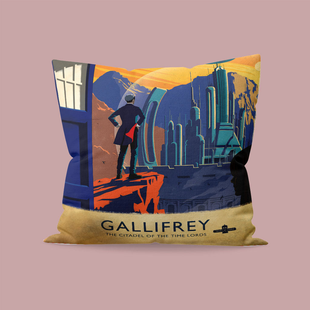 Gallifrey Travel Poster Cushion