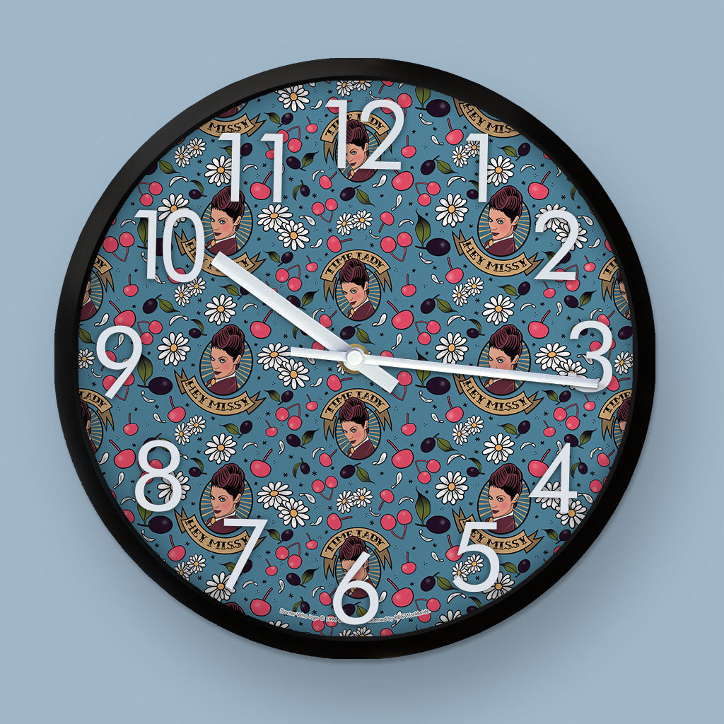 Pinup Time Lady Pattern Clock