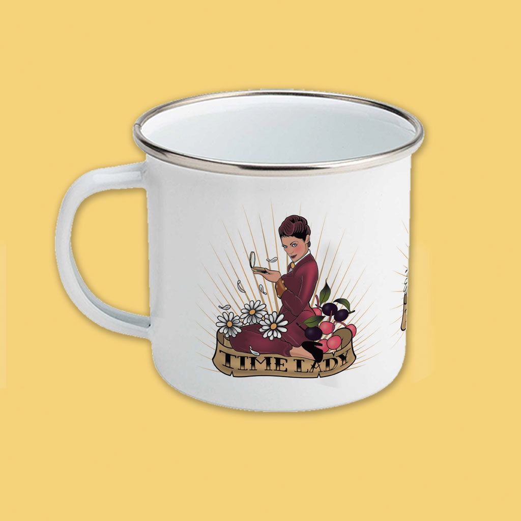 Pinup Time Lady Enamel Mug