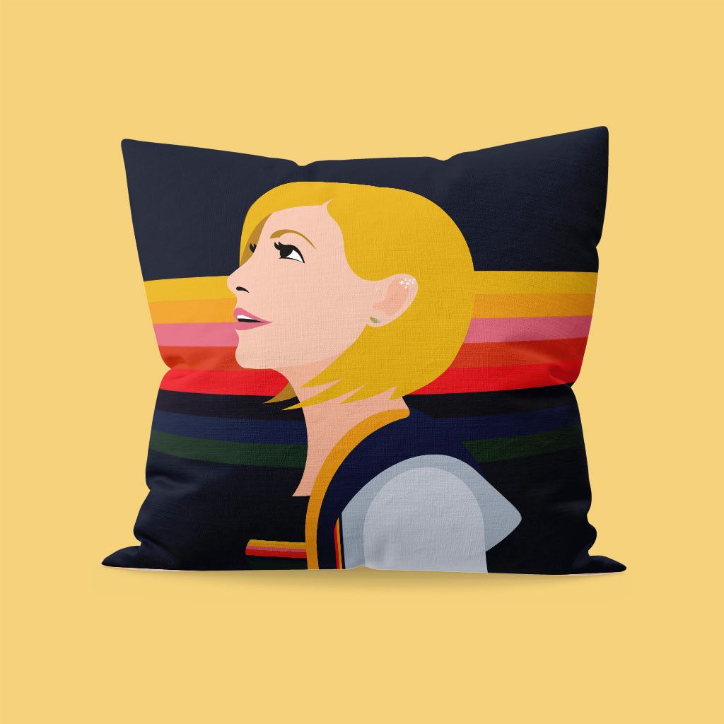 Thirteenth Doctor Rainbow Cushion