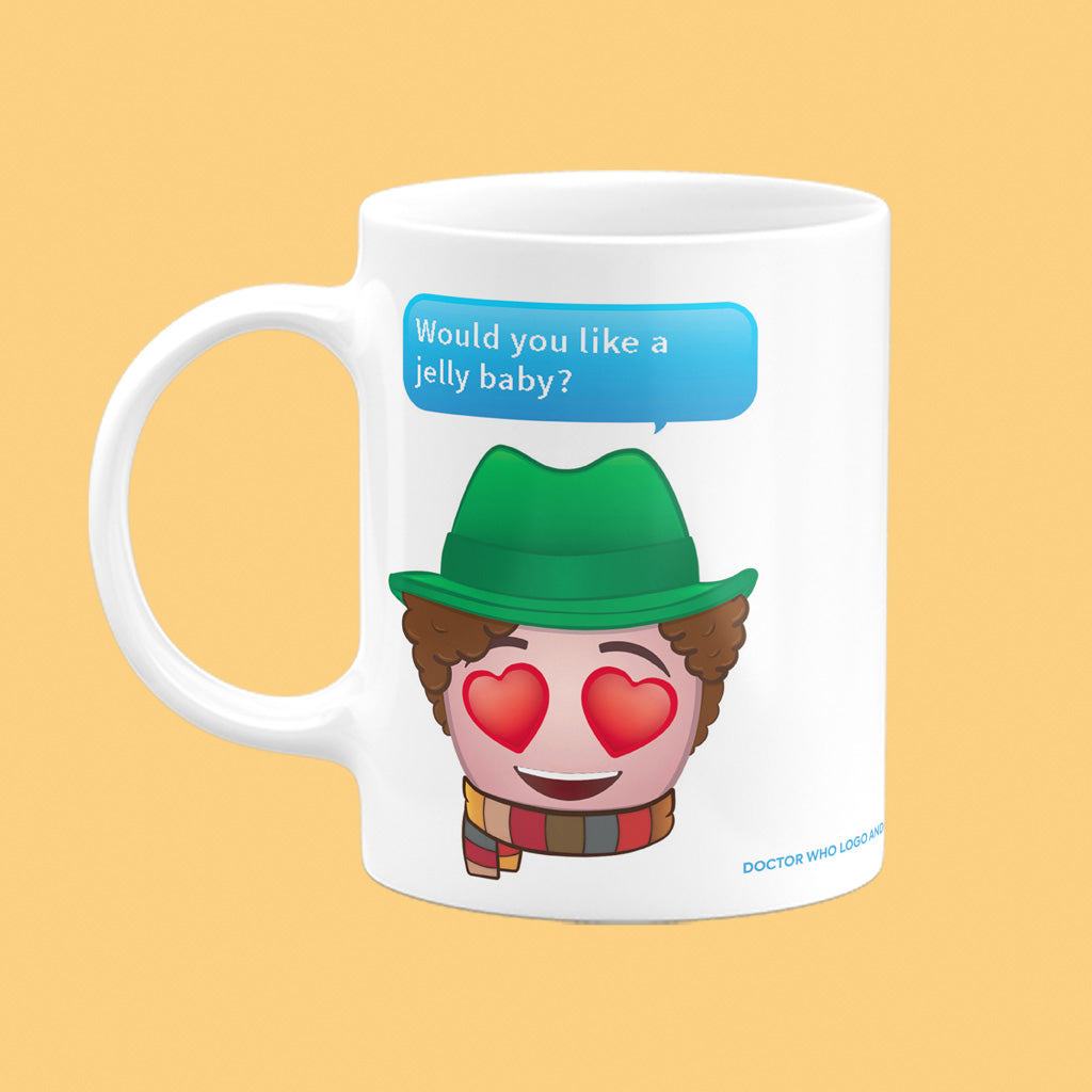 Fourth Doctor Jelly Baby Emoji Mug