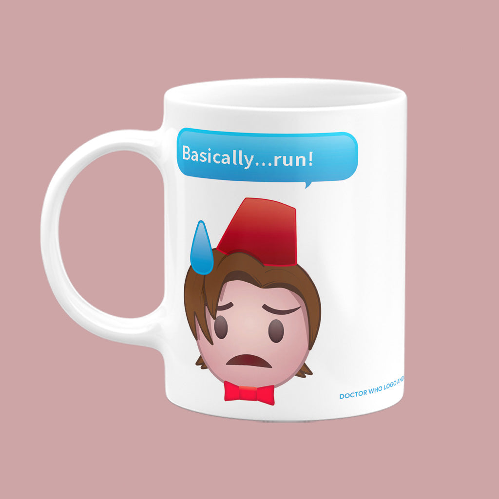 Eleventh Doctor Run! Emoji Mug