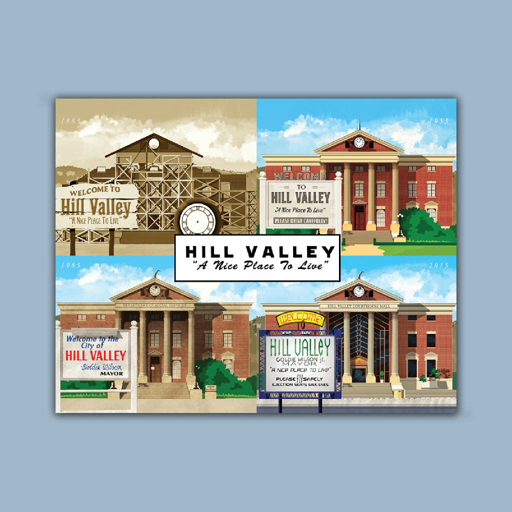 Film Poster - Hil Valley over the years  Art Print