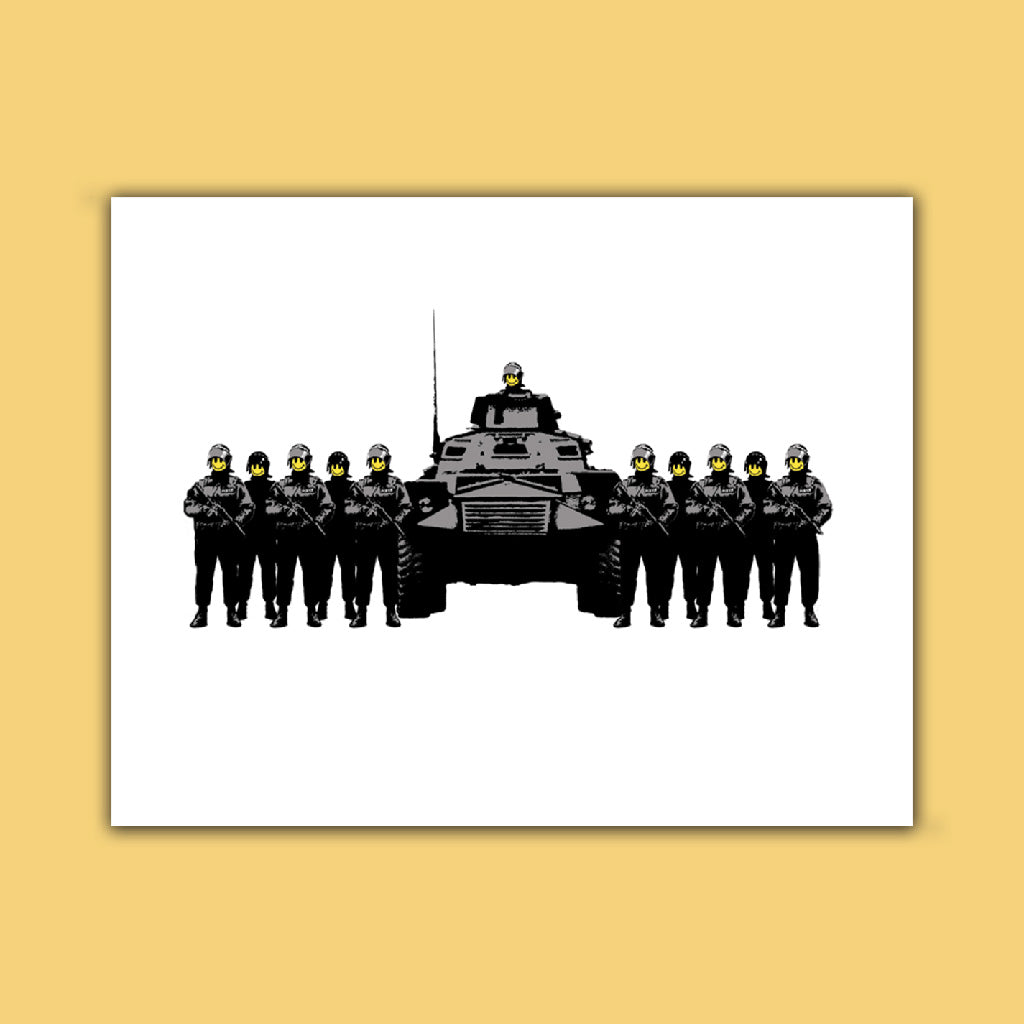 Graffiti art - Smiley army  Art Print
