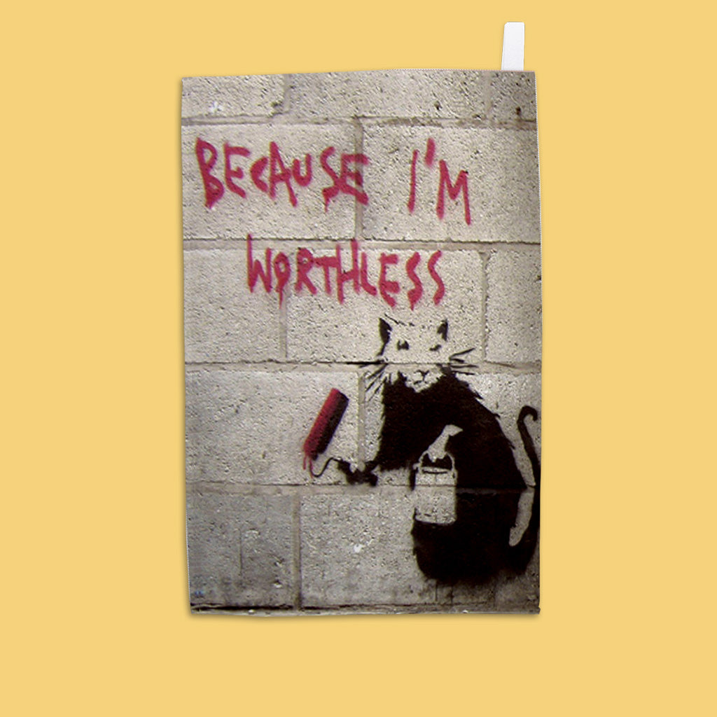 Graffiti art - Worthless  Tea Towel