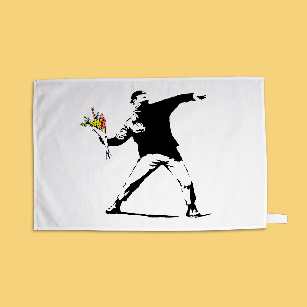 Graffiti art - Flower throw Tea Towel