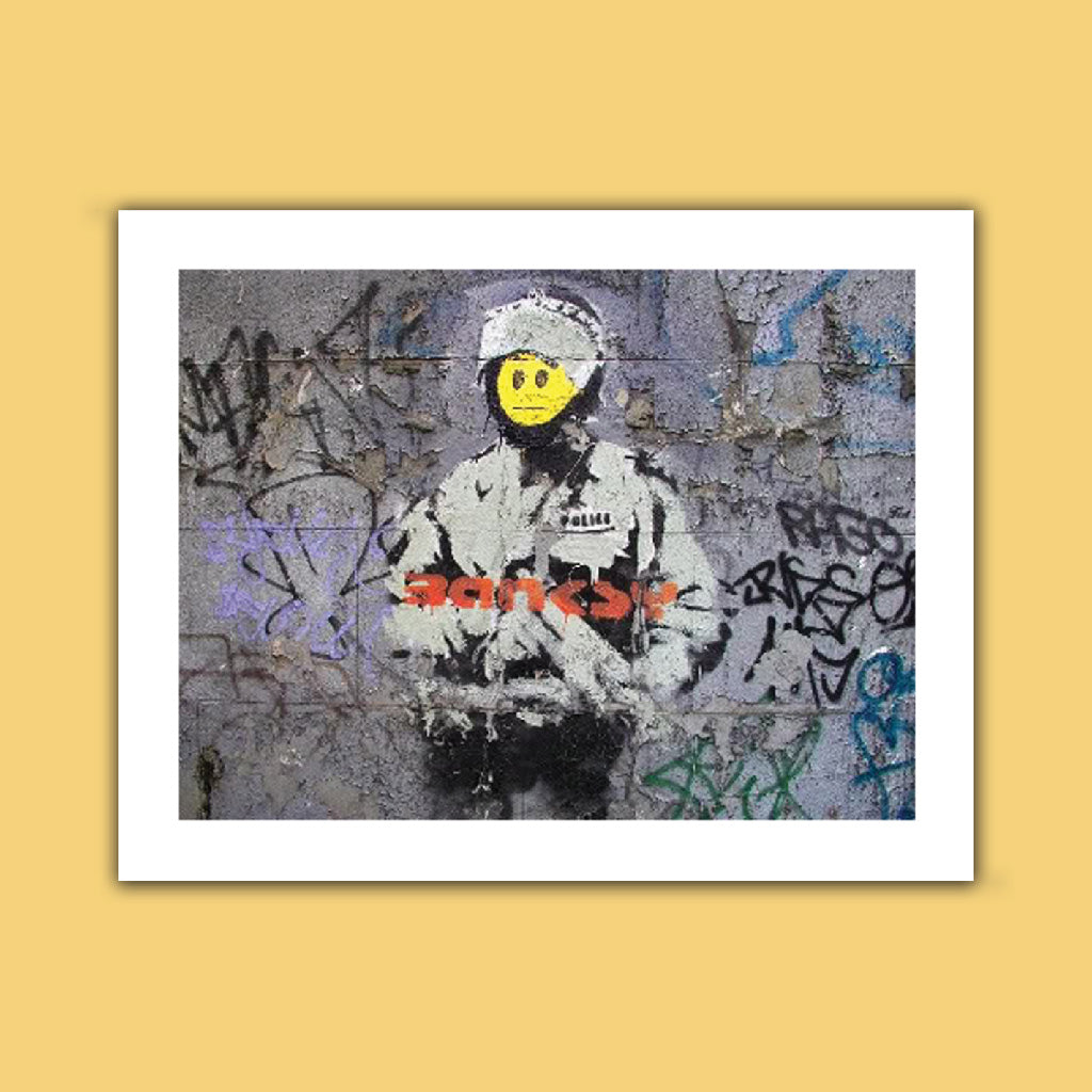 Graffiti art - Happy officer Art Print