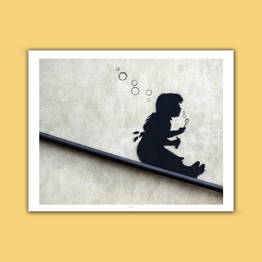 Graffiti art - Blowing bubbles Art Print