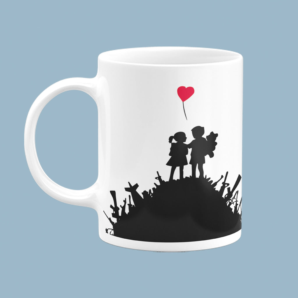 Graffiti art - Kids with heart balloon  Mug