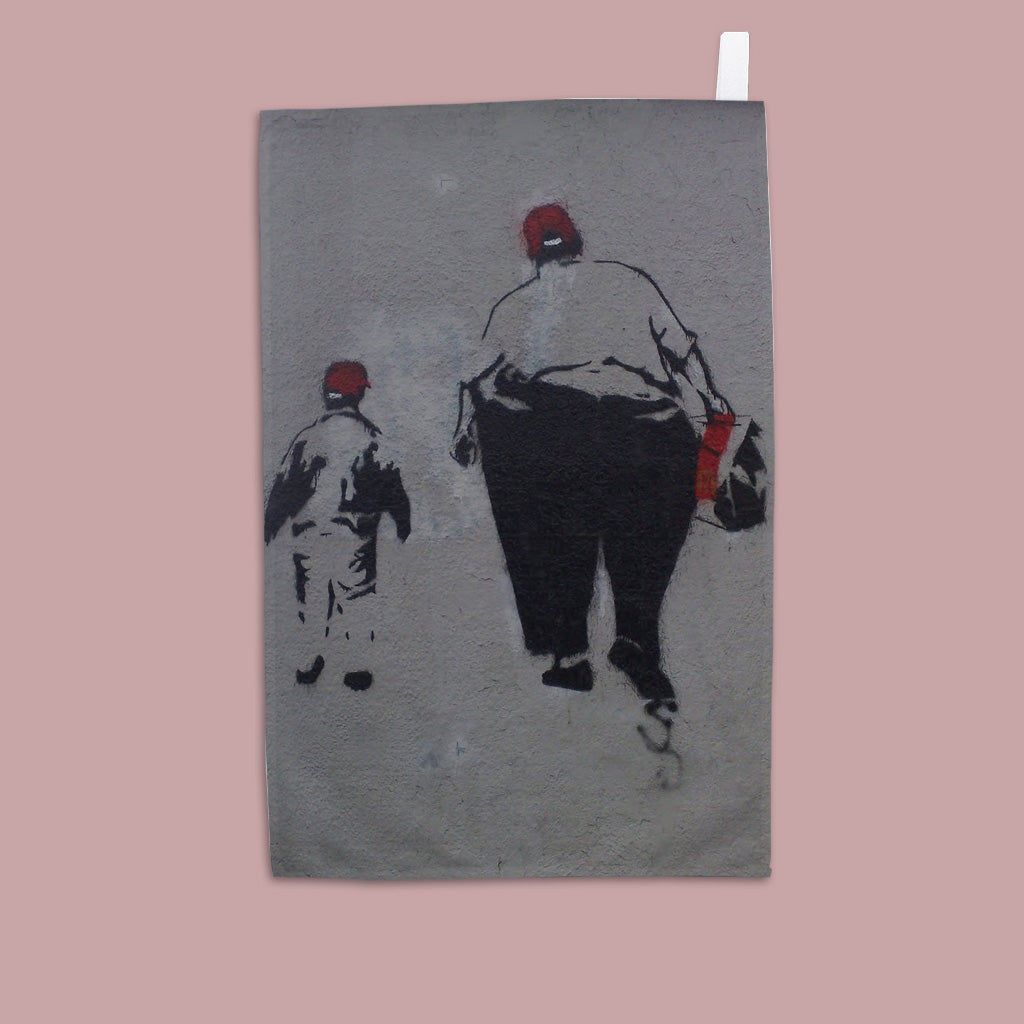 Graffiti art - Little and large Tea Towel