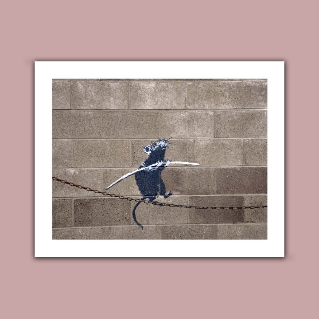 Rat walking tight tope Art Print