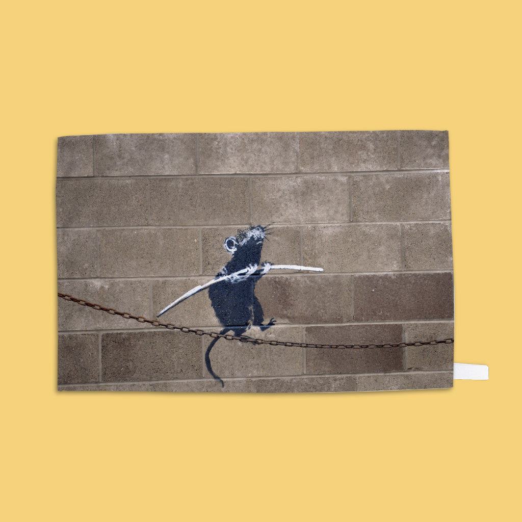 Rat walking tight tope  Tea Towel